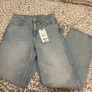 Zara High Rise Women Jeans - Light Gray